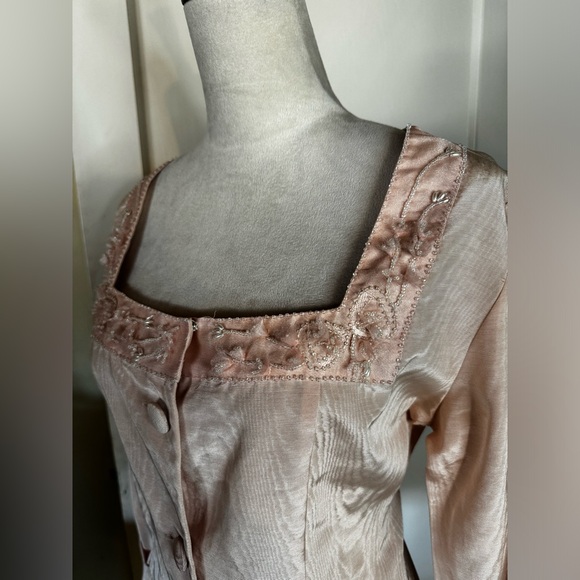 Vintage 90’s Victoria’s Secret Blazer Blush Pink Sexy Suit Jacket Beaded - Picture 14 of 16